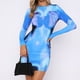 thumbnail image 2 of Vestido de cuello redondo para mujer minivestido tipo lápiz vestido estético ajustado y ajustado, 2 of 7
