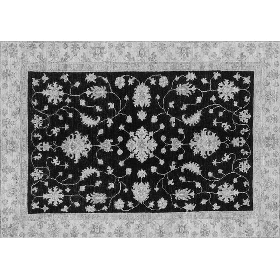 Ahgly Company Indoor Rectangle Oriental Gray Traditional Area Rugs, 7' x 9'