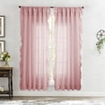 thumbnail image 6 of Uuiauoio Ruffle Curtains 39.37×96.06inch 1 Panel, Premium Satin Cottagecore Shabby Chic Curtains for Bedroom/Living Room, Light Filtering Privacy Romantic Vintage Window Drapes, 6 of 6