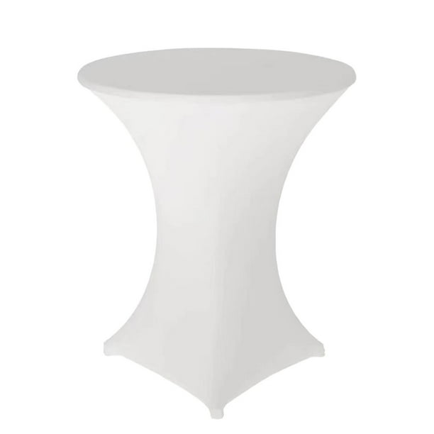 Cubierta de barra alta Kearding resistente a las manchas mantel elástico Decoración del hogar blanco