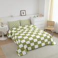 thumbnail image 3 of Erosebridal Aesthetic Checkered Quilt Set King White Light Green Checkerboard Grid Bedding Set,Geometric Buffalo Plaid Comforter Set Gingham Bed Set Modern Room Decor, 3 of 8