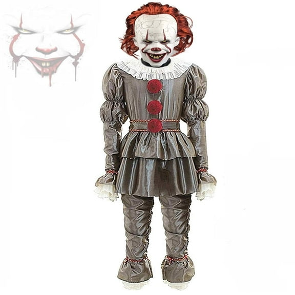 Halloween Costume with Latex Mask – Movie-Inspired Clown Outfit