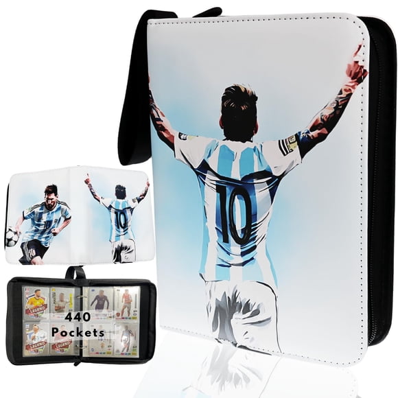 Álbum para cartas de fútbol Rucher, 440 bolsillos, impermeable, con cierre de cremallera