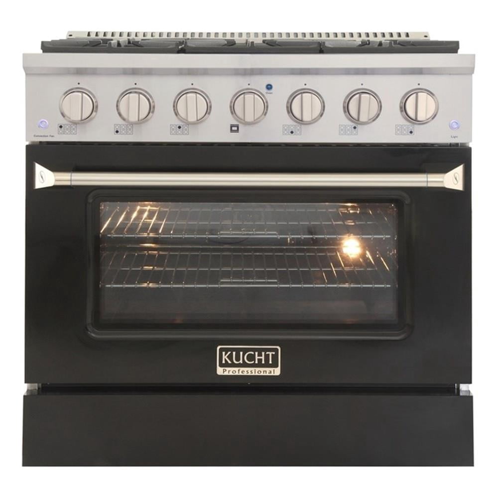 Pemberly Row 36" 5.2 cu. ft Dual Fuel Range Propane Gas Sealed Burners in Black