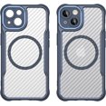 thumbnail image 3 of Case for iPhone 13,Full-Body Rugged Carbon Fibre Protective Clear Back Hybrid Magnetic with Wireless Charge Shockproof Protector Phone Case for iPhone 13,6.1 inch 2021 (Blue), 3 of 18