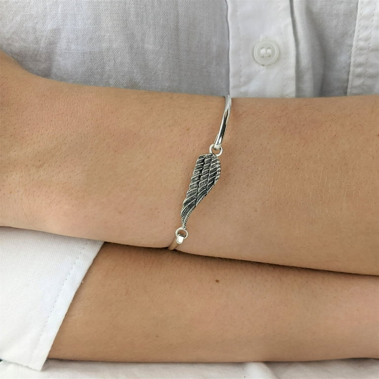 Silverly Women's 925 Sterling Silver Thin Angel Wing