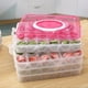 thumbnail image 5 of Caja de almacenamiento de dumplings para refrigerador, cuatro niveles, apilable y portátil (Rojo rosa), 5 of 7