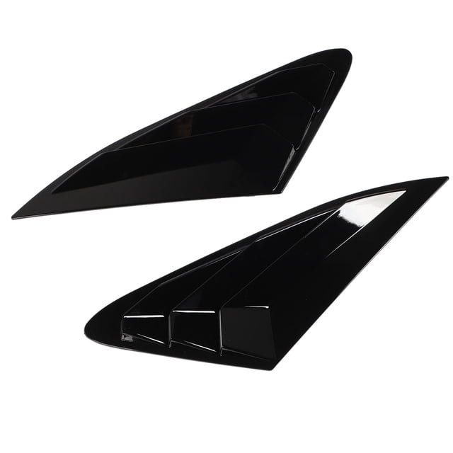 Embellecedor De Contraventanas Triangulares Para Ventana, Ajuste Perfecto, Resistente Al Desgaste, 2 Piezas, Cubierta De Rejilla De Ventana Lateral Negra Brillante, Aspecto