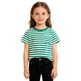 thumbnail image 2 of T-shirt Classique à Rayures Col Rond pour Enfants Manches Courtes Décontracté Doux Confortable pour Jouer au Quotidien, 2 of 5