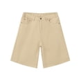 thumbnail image 3 of Mens Jeans Casual Solid Color Straight Leg Denim Shorts Classic Comfortable Stretch Summer Loose Mens Jorts YB Khaki M, 3 of 9