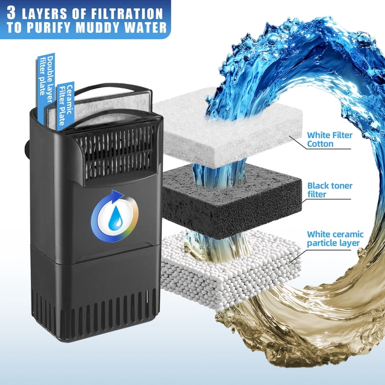 Internal Turtle Tank Filter with Bio-Balls, 222 GPH photo 2