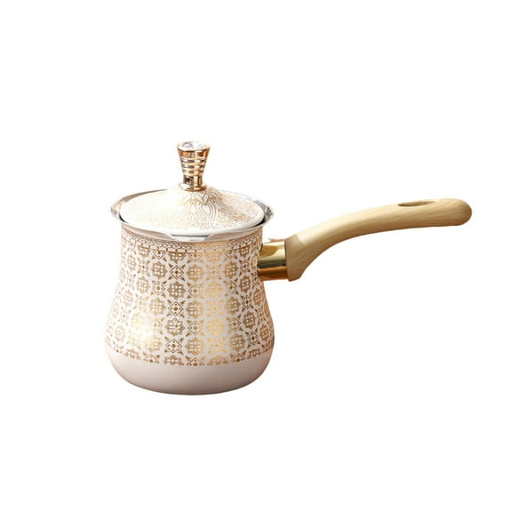 Turkish stainless steel coffee pot melting pot, stainless steel coffee pot with long handle, easy to clean, butter warmer, milk warmer