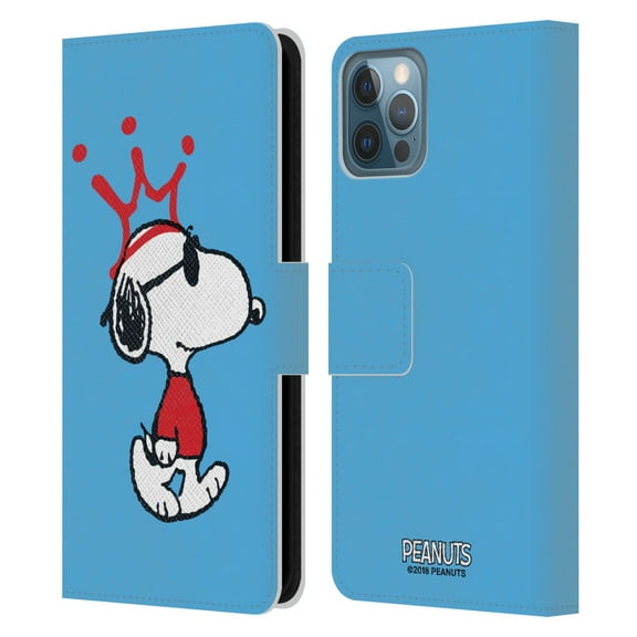 Head Case Designs Officially Licensed Peanuts The Many Faces Of Snoopy Joe Cool Leather Book Wallet Case Cover Compatible with Apple iPhone 12 / iPhone 12 Pro