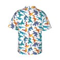 thumbnail image 3 of Balery Block Dinosaur Print Men's Hawaiian Shirts Short Sleeve Beach Shirt Relaxed Fit Vacation Button Down Shirts-3X-Large, 3 of 9