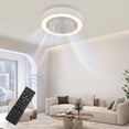 thumbnail image 4 of Acrylic LED Ceiling Fan Light Enclosed Chandelier Dimmable Modern Fxiture Remote 50cm, 4 of 20