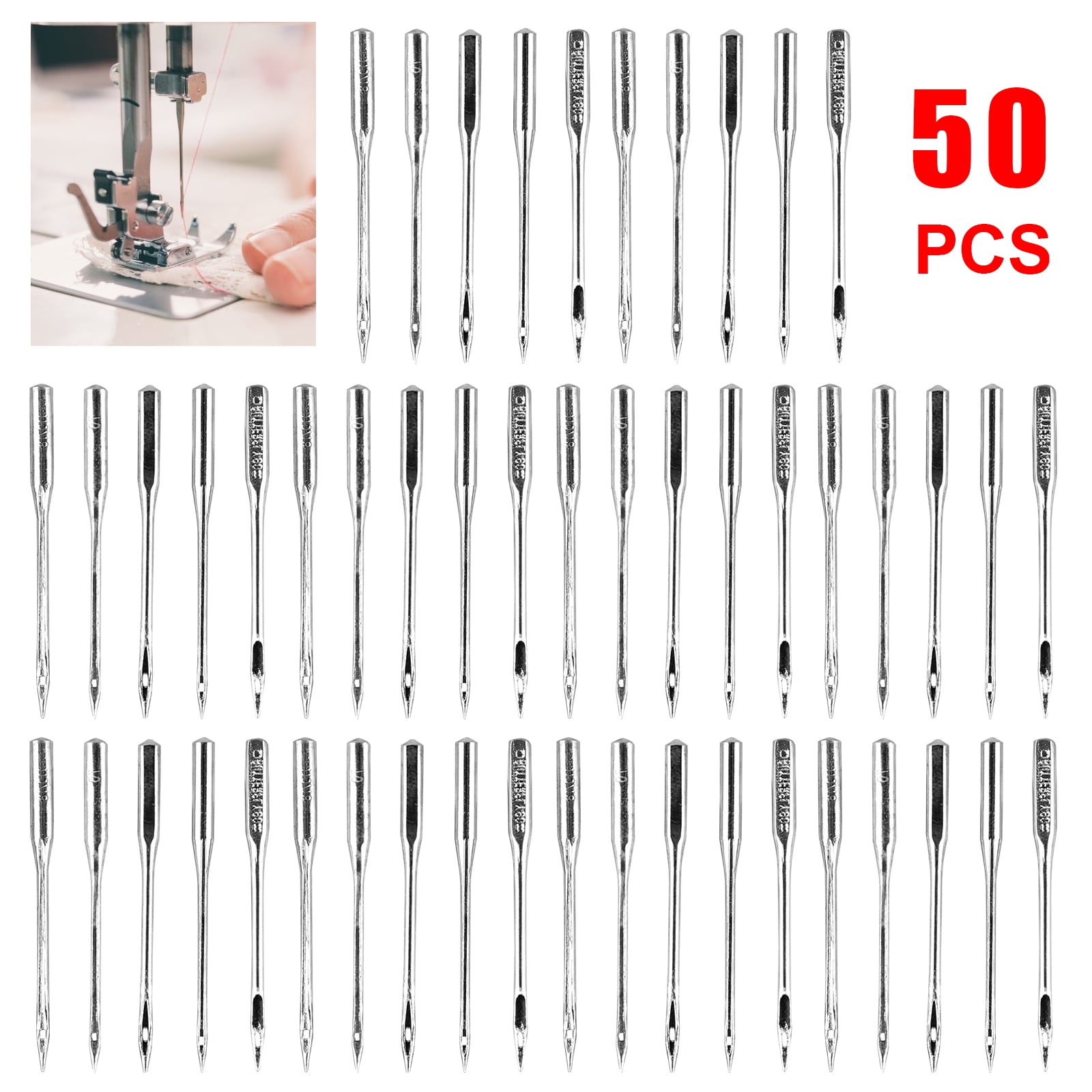 50Pcs/Set Home Sewing Machine Needle 11/75,12/80,14/90,16/100,18/110 for Singer@ 