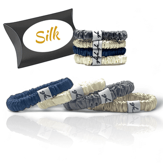 MYK Silk 100% Mulberry Silk Small Scrunchies Skinnies Set  display picture 1