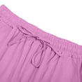 thumbnail image 4 of hoksml Girls Cotton Wide Leg Pants, Back to School Elastic Waist Drawstring Casual Trousers with Pockets, 4 of 9