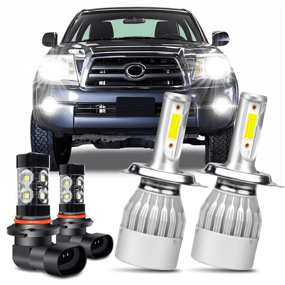 For 2005-2011 Toyota Tacoma 2006 2007 2008 2009 2010 LED Headlight Fog Light Bulb Combo Kit White