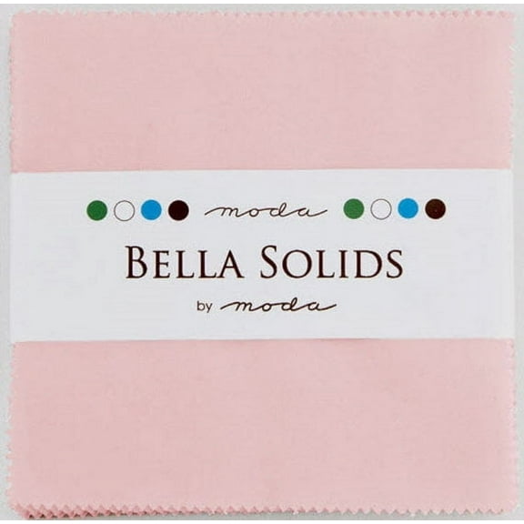 Bella Solids Pink Moda Charm Pack; 42 - 5" Precut Fabric Quilt Squares