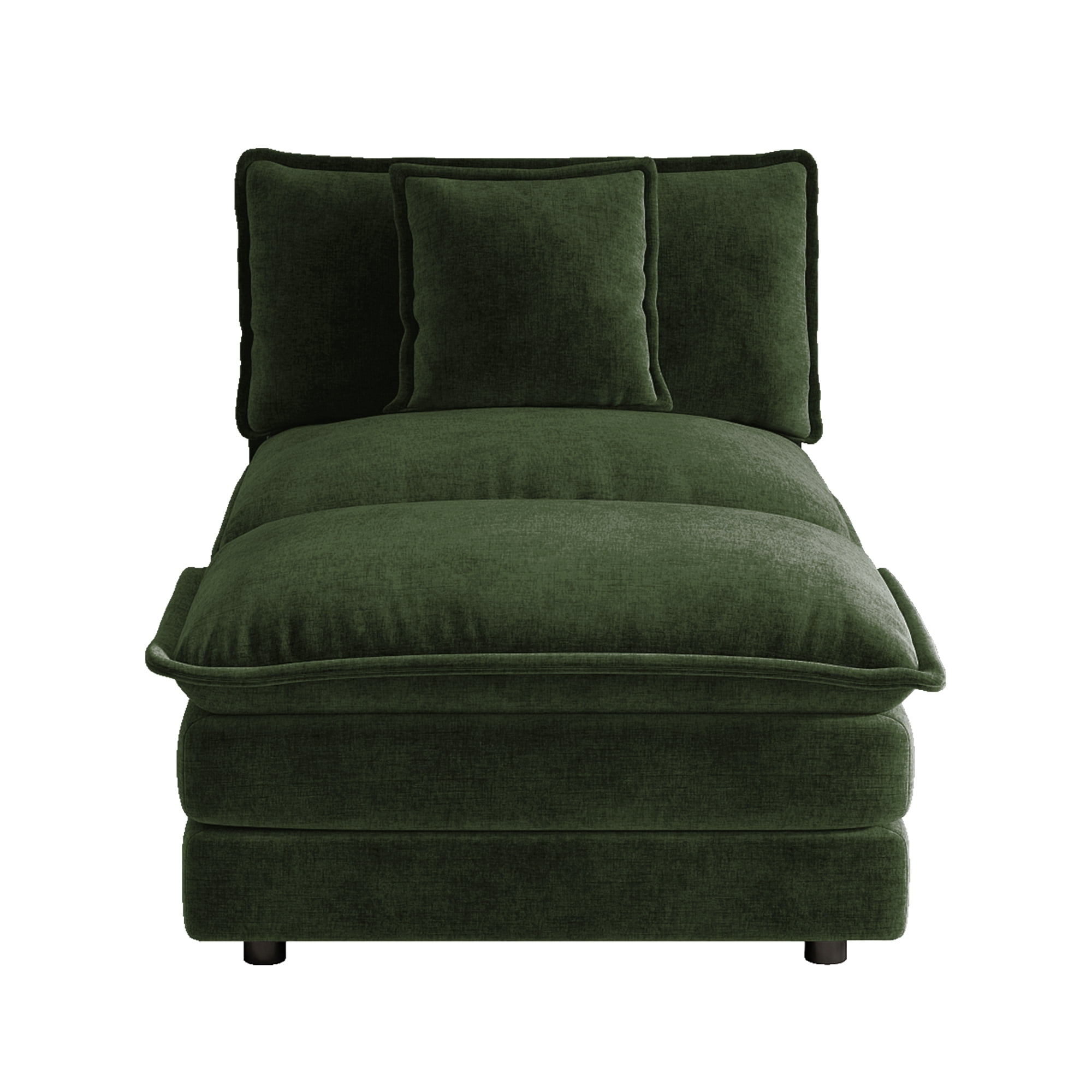 Sectional Sofas Green Armless 1-Seat & Ottoman