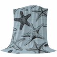 thumbnail image 6 of Teal Blue Starfish Blanket Soft Cozy Warm Throw Blanket for Couch, Plush Fuzzy Flannel Fleece Blankets for Sofa, Coastal Ocean Summer Sea Nautical Bed Blankets Lightweight Gifts for Women, 40"x60", 6 of 9