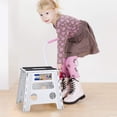 thumbnail image 4 of ACSTEP Folding Step Stool 13'' Tall Step Stool Plastic Step Stools with Non-Slip Surface - Black&White, 4 of 9