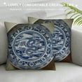 thumbnail image 3 of COMIO Blue and White Porcelain Cushion Covers Square Decorative Pillow Covers Throw Pillow Covers Cushion Covers(Blue and White Porcelain), 3 of 5