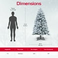 thumbnail image 3 of 7.5ft Snow Flocked Christmas Tree with Lights, Christmas Tree Prelit with 892 Branch Tips, 550 Warm Lights and Metal Stand by Homestock, 3 of 9