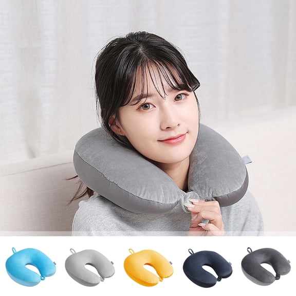Kcavykas Solid Color Foam Pillow U Shaped Pillow Travel Neck Pillow Portable Airplane Pillow Office Nap Neck Pillow
