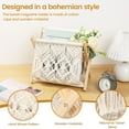 thumbnail image 3 of Macrame Magazine Rack Multipurpose Standing Basket Firm Magazine Storage Basket Elegant Bohemian Magazine Organizer Space Saving Magazine File Holder for Living Room, 3 of 10