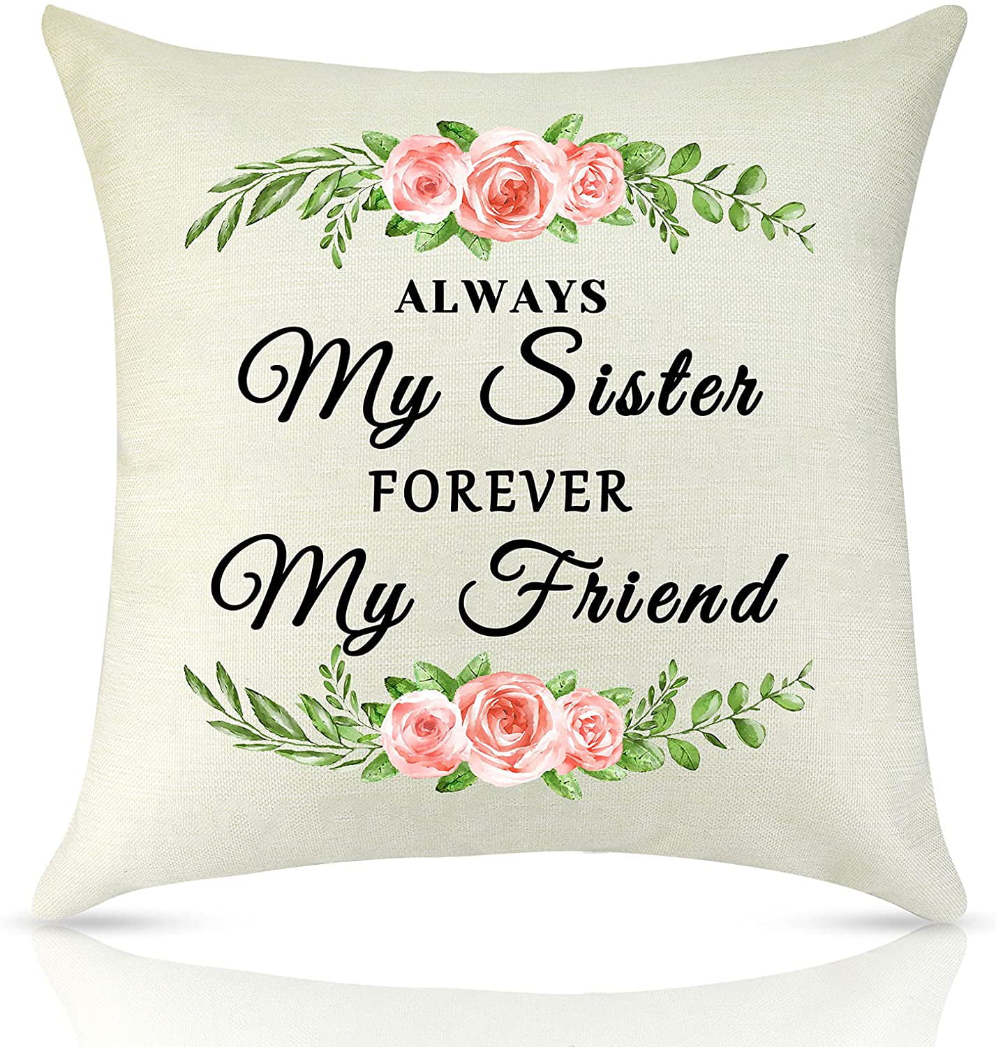 Sister Cushion Cover Best Sister Gifts for Sisters Best Friend Birthday for Sisters Friends Home Decoration Cotton Linen Cushion Pillow Case 45x45cm 
