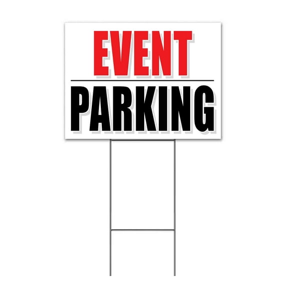 Event Parking (18" x 24") Yard Sign, Includes Metal Step Stake