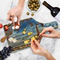 thumbnail image 4 of Eiffel Tower Cutting Board, Eiffel Tower Boat Seine Cloudscape Vacation Tourist Destination, Decorative Tempered Glass Cutting and Serving Board, Wine Bottle Shape, Dark Orange Cinnamon, by Ambesonne, 4 of 5