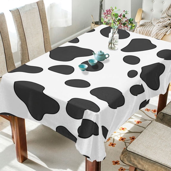 Yayeee Tablecloths for Rectangular Tables 54 x 54 inch Party Table Cover, Cow Spots