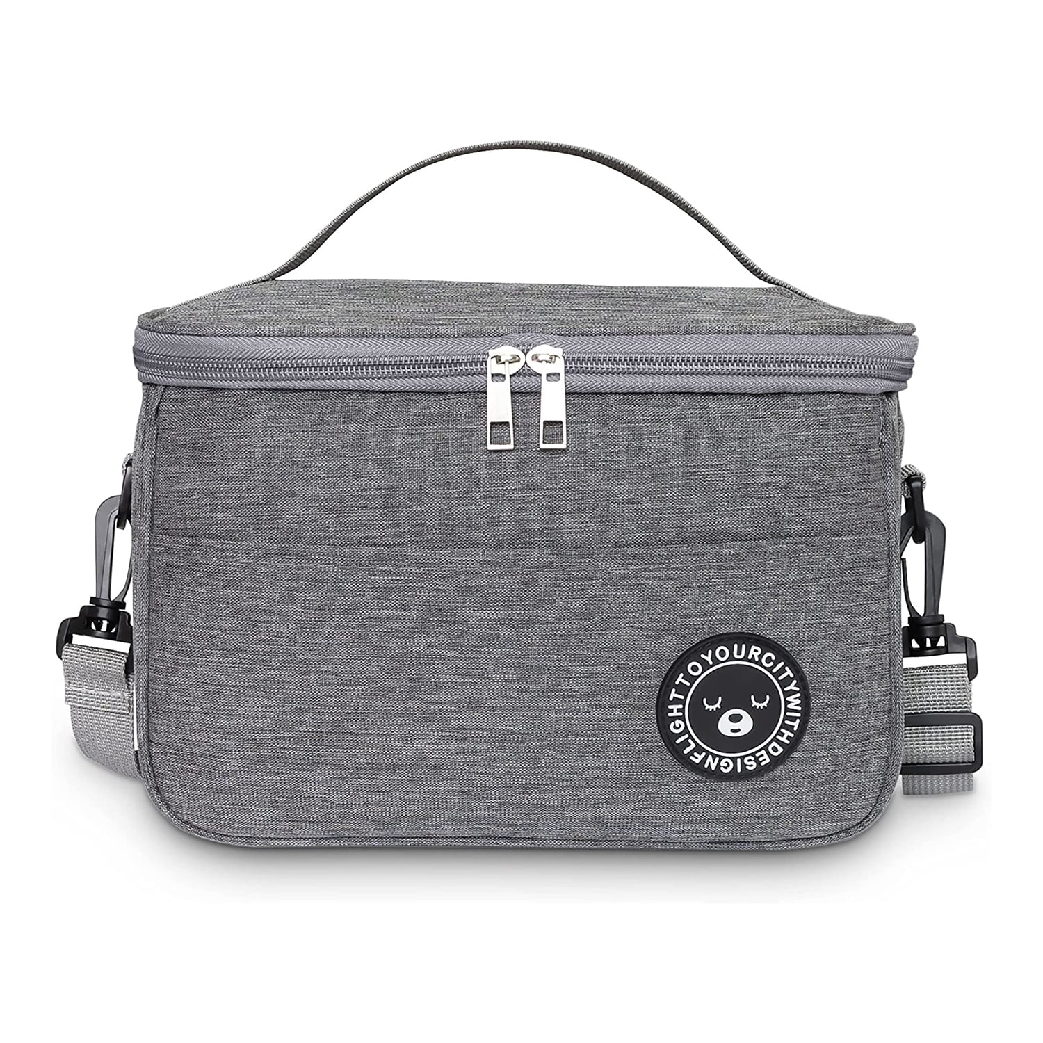 Lunch Bag Insulated Bag, Small Foldable Cooler Bag(Gray)