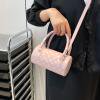 thumbnail image 4 of Women’s Pink Polka Dot Shoulder Bags Round Boston Crossbody Bag Glossy Purses Women Satchel Handbag Cute Mini Bucket Bag Trendy, 4 of 5