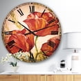 thumbnail image 3 of Designart 'Three Poppies Flower' Traditional wall clock, 3 of 3