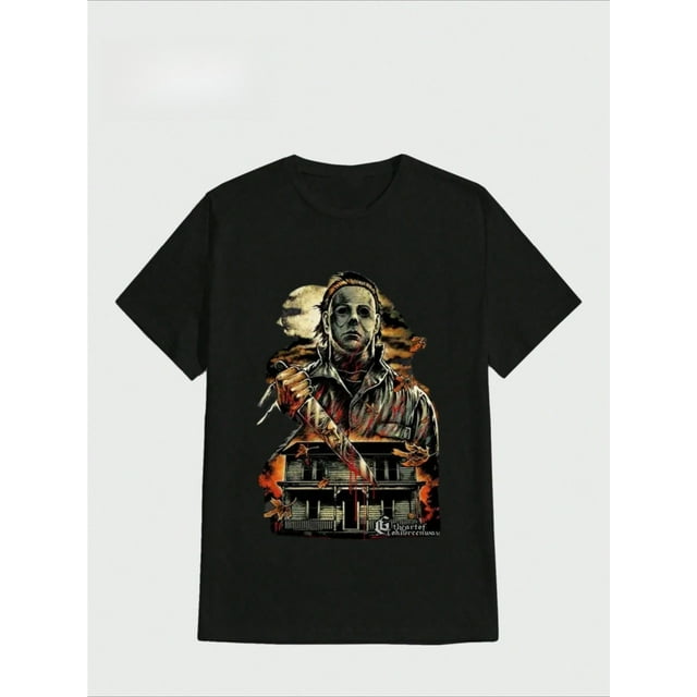 Halloween T-shirt - New Halloween Horror Spring/Summer T-Shirts Casual Digital Print Pure Heavy Cotton T Shirt