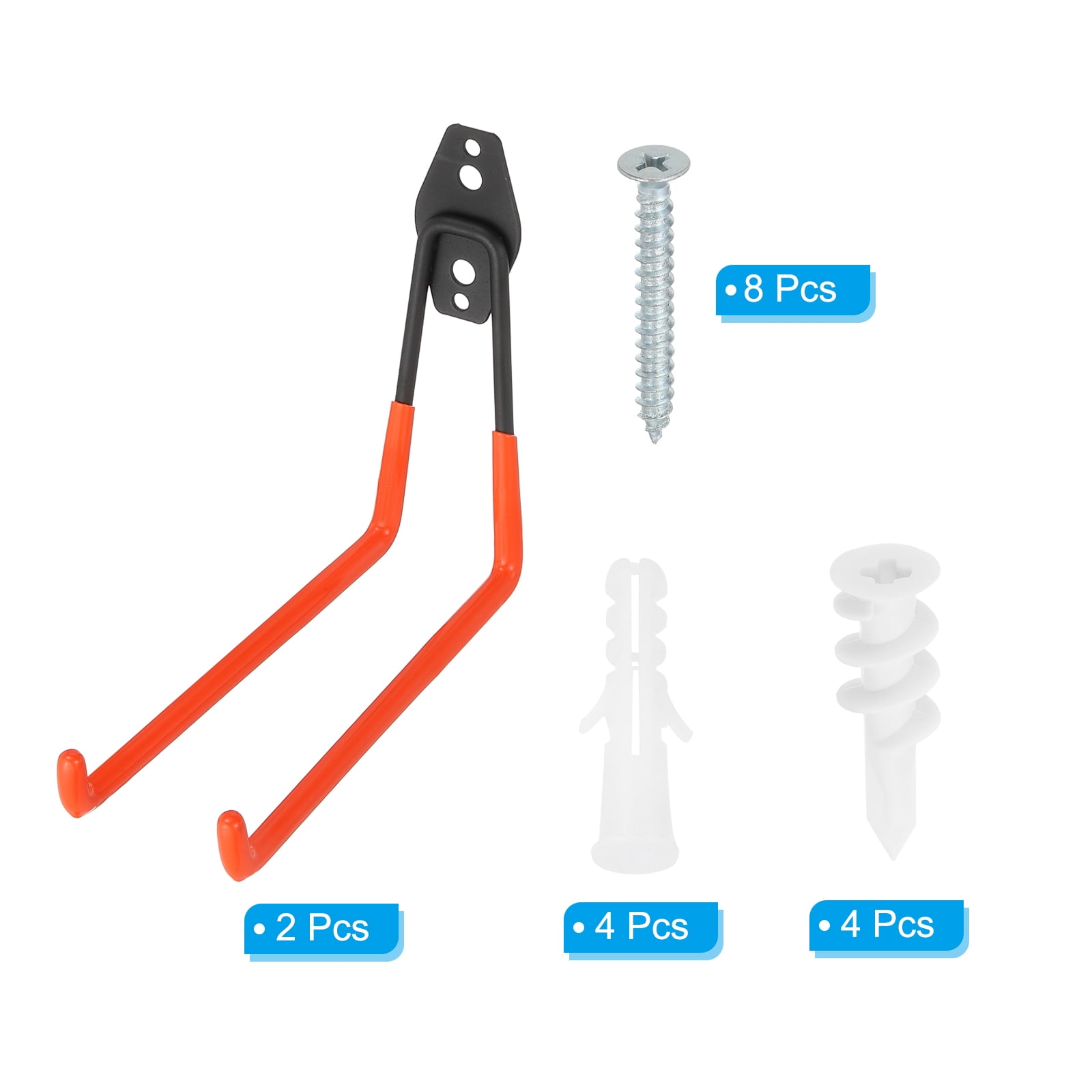 Unique Bargains Heavy Duty Garage Hooks Storage Wall Mount Hanger 2.36"x 7.40"x 6.30" Red