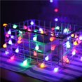 thumbnail image 5 of Luces LED de bola blanca pequeña, luces de cadena, luces de ocho funciones, decoraciones de cadena, luces navideñas, luces colgantes de cadena, 5 of 5
