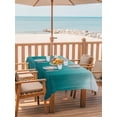 thumbnail image 2 of Outdoor Tablecloth with Umbrella Hole for Patio/Picnic/Party/Camping, Teal Ombre Waterproof Table Cloth Rectangle Table Cover Washable, Contemporary Gradient Abstract Art (60"x 102"), 2 of 8