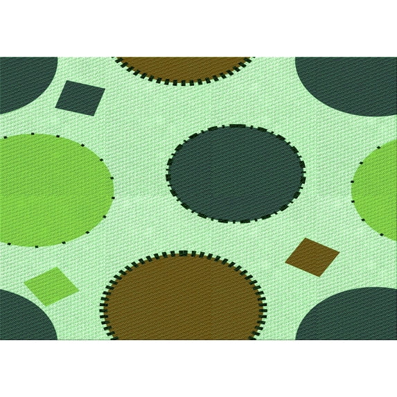 Ahgly Company Indoor Rectangle Patterned Light Green Area Rugs, 3' x 5'