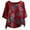 #7-Red, variant on Pntutb Womens Plus Size Summer O-Neck Short 3/4 Sleeve Printed Loose Shirt Tops Blouse