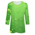 thumbnail image 5 of Gamivast Womens St Patricks Day Sweatshirts Plus Size Green 3/4 Sleeve Leaf Clover Printed Tops Spring Fashion Crew Neck Tunic Blouse Party Outfits, 5 of 5