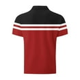 thumbnail image 4 of VgaVtl Summer Polo Shirts Men Short Sleeve Big and Tall Mens Collar Shirt Button Casual Red Striped Athletic Shirts, 4 of 5
