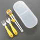 thumbnail image 3 of 3pcs/set Cartoon Cute Little Yellow Duck Children's Training Fork Spoon Chopsticks Baby Eating Complementary Food Spoon Practice Chopsticks, 3 of 4
