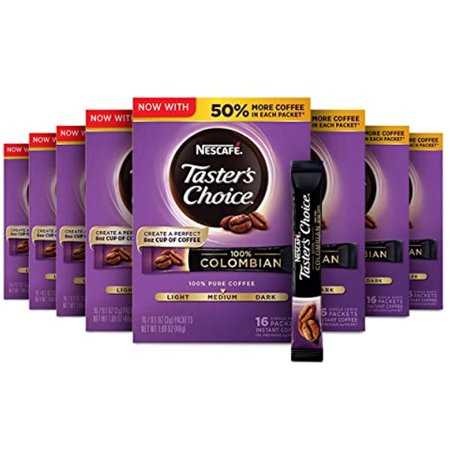 Nescafe Tasters Choice Instant Coffee, Colombian, 16 Count (Pack Of 8)