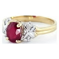 thumbnail image 2 of Galaxy Gold 14K Yellow Gold 1.47 CT Natural Oval-Shaped Ruby and Diamonds Ring - July Birthstone - Passion & Protection - Sizes 5.5 to 11 - Fine Jewelry for Women, 2 of 5