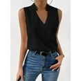 thumbnail image 4 of Womens Pleated Tank Tops V Neck Casual Sleeveless Blouses Summer Basic Vest Shirt, 4 of 6